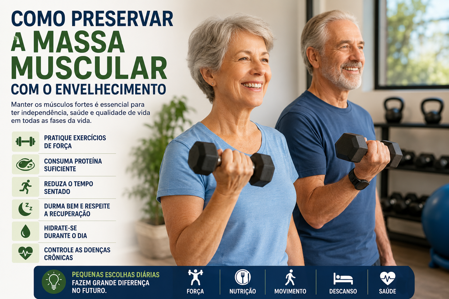 Como preservar a massa muscular com o envelhimento