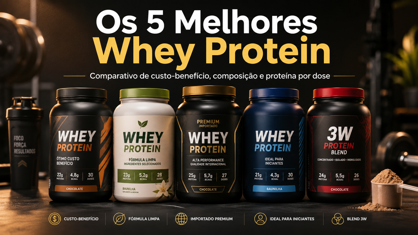Os 5 melhores whey protein