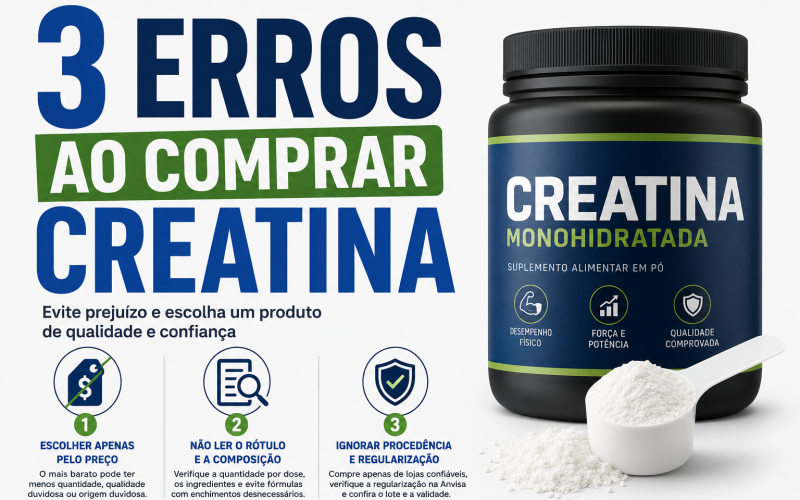 3 erros ao comprar creatina que você deve evitar