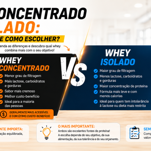 Whey concentrado ou isolado: qual é melhor e como escolher?