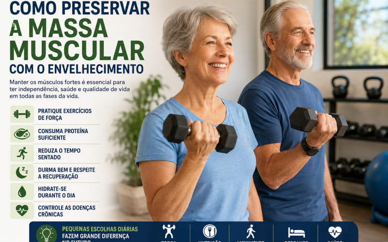 Como preservar a massa muscular com o envelhimento
